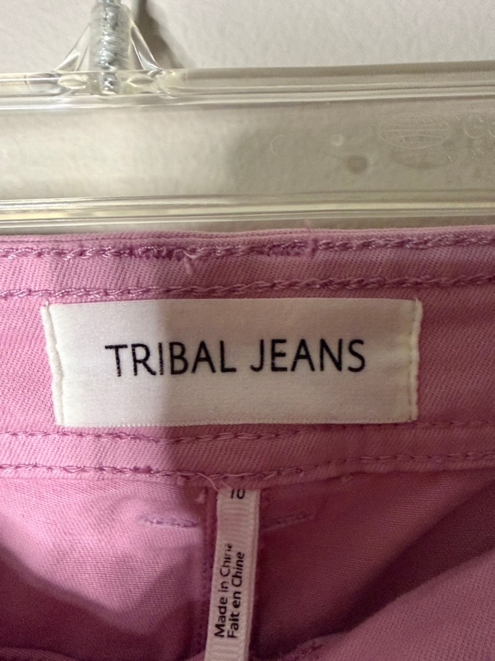 Tribal Jeans Pink Button-Front Wide Leg Capri Pants - Picture 3 of 6